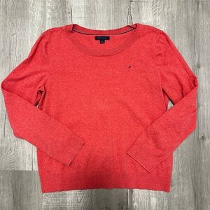 Tommy Hilfiger Long Sleeve Knit Sweater - Red - Size Large